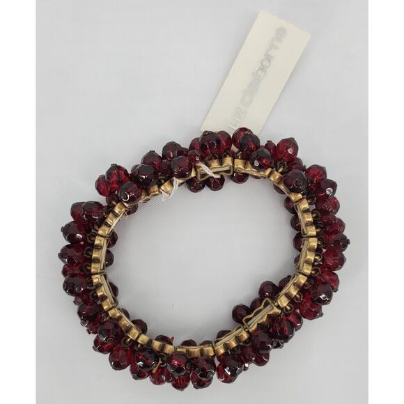 Liz Claiborne New‎ Dark Red Stretch Bracelet, One Size Fits All - Picture 4 of 4